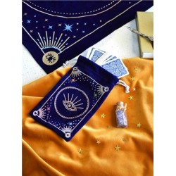 Bourse pour cartes de Tarot Bleue Message à l'univers