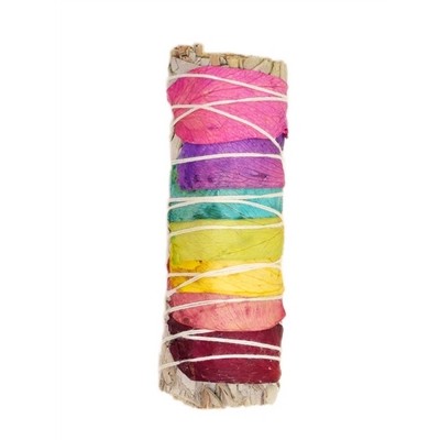 Bâton de sauge blanche 7 chakras 10 cm Bâton de sauge blanche 7 chakras 10 cm