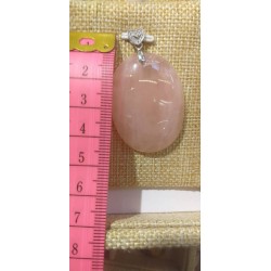 Pendentif quartz rose argent